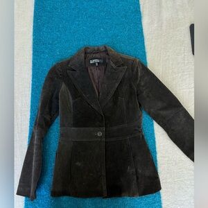 Genuine Leather Vintage Dark Brown Suede Jacket